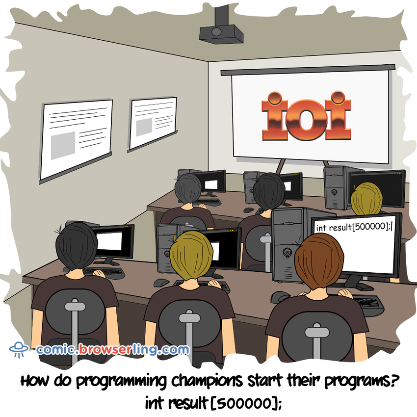 International Olympiad in Informatics - Web developer comic