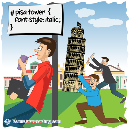 Tower of Pisa - Web developer comic