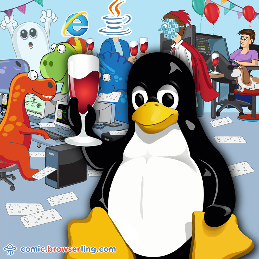 Tux Party - Web developer comic