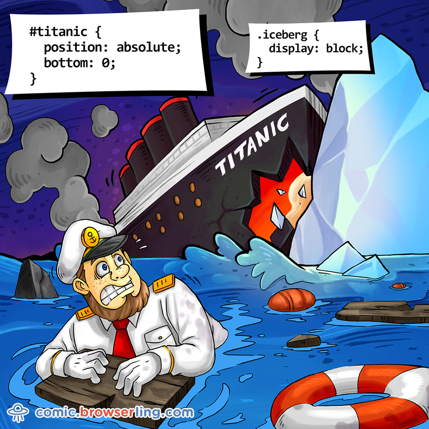 Titanic and Iceberg - Web developer comic