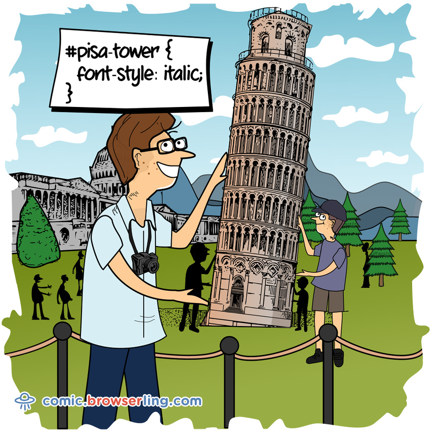 Pisa Tower - Web developer comic