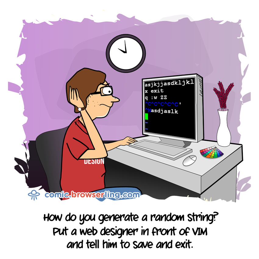 Designer and Text Editor - Web developer comic